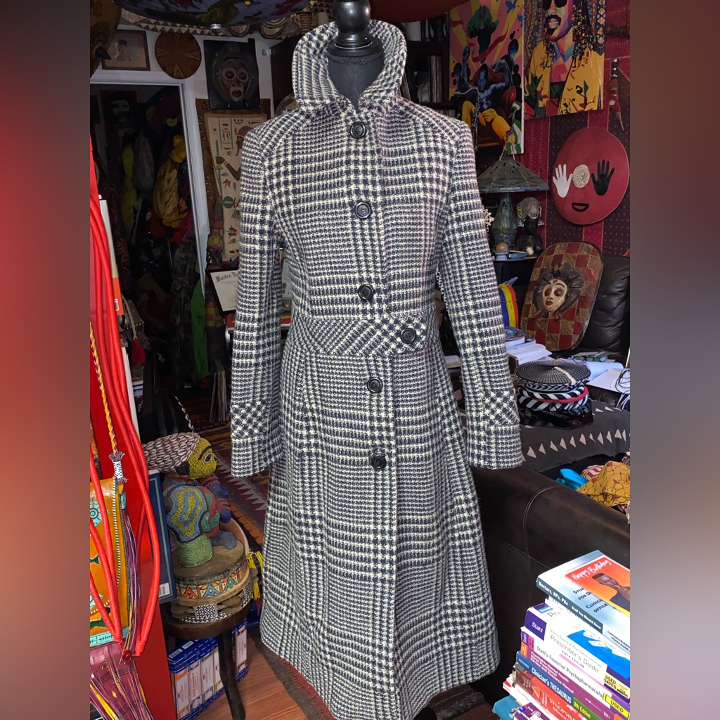 Searle Houndstooth Long Coat, Size S